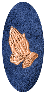 DG5000-516-CP-SH-BL Copper Praying Hands Shimmer Blue